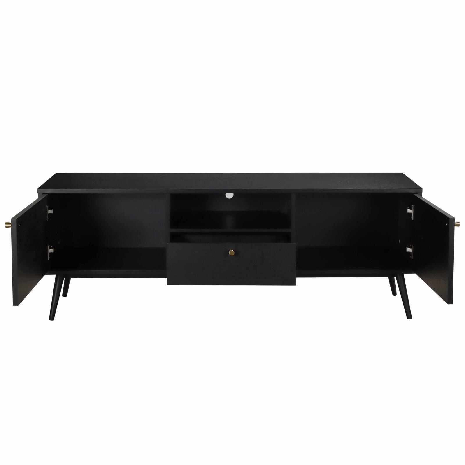 Meuble TV effet bois noir 150 cm design