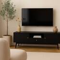 Meuble TV effet bois noir 150 cm design