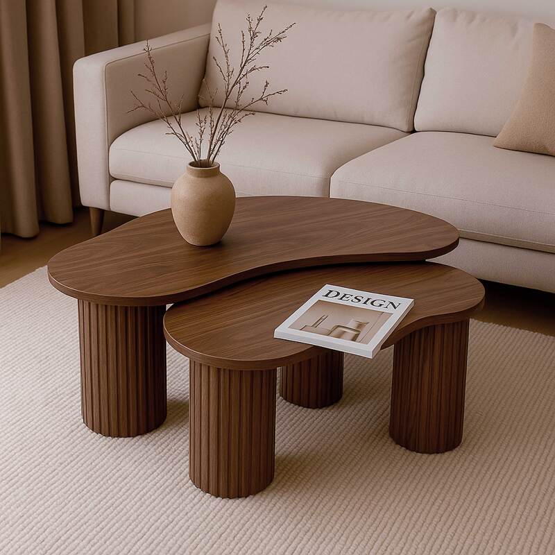 Tables basses gigognes design forme organique 42x70 cm et 60x100 cm