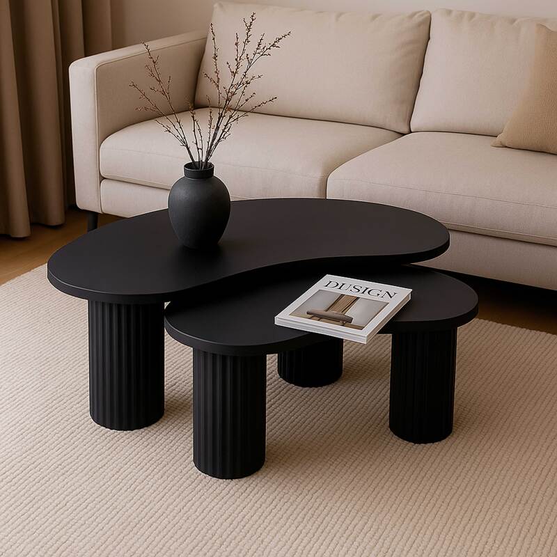 Tables basses gigognes design forme organique 42x70 cm et 60x100 cm