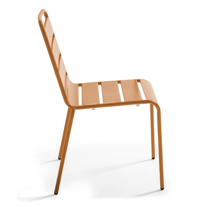 Table de jardin carrée en métal 70x70 cm et 4 chaises