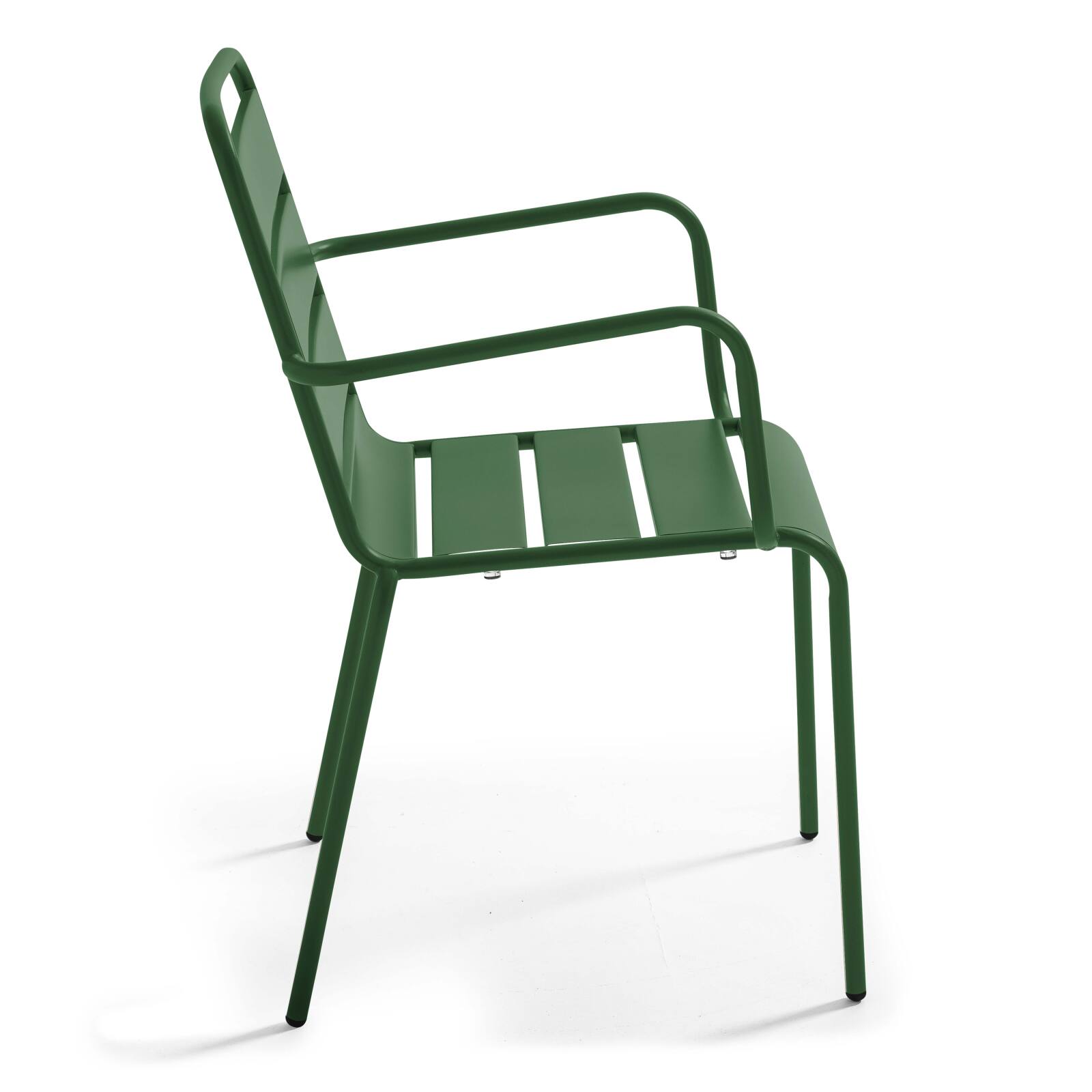 Table de jardin carrée en métal 70x70 cm et 4 chaises avec accoudoirs