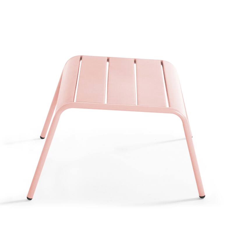 Lot de 2 fauteuils bas et repose-pieds en métal (6/7)