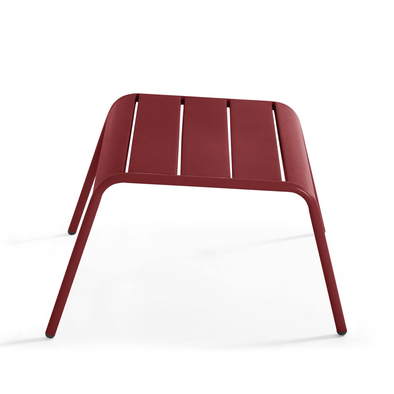 Lot de 2 fauteuils bas et repose-pieds en métal