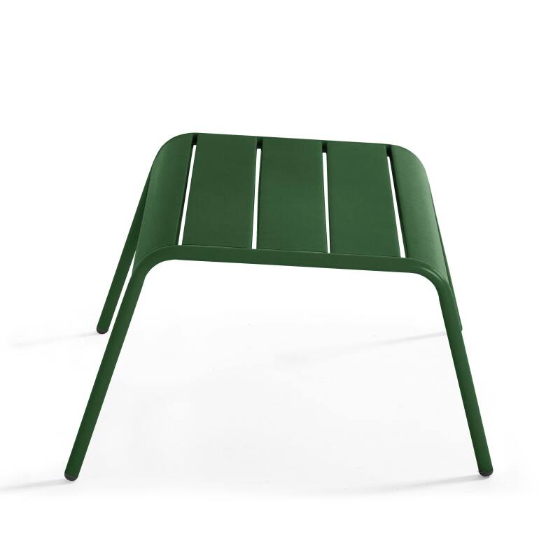 Lot de 2 fauteuils bas et repose-pieds en métal