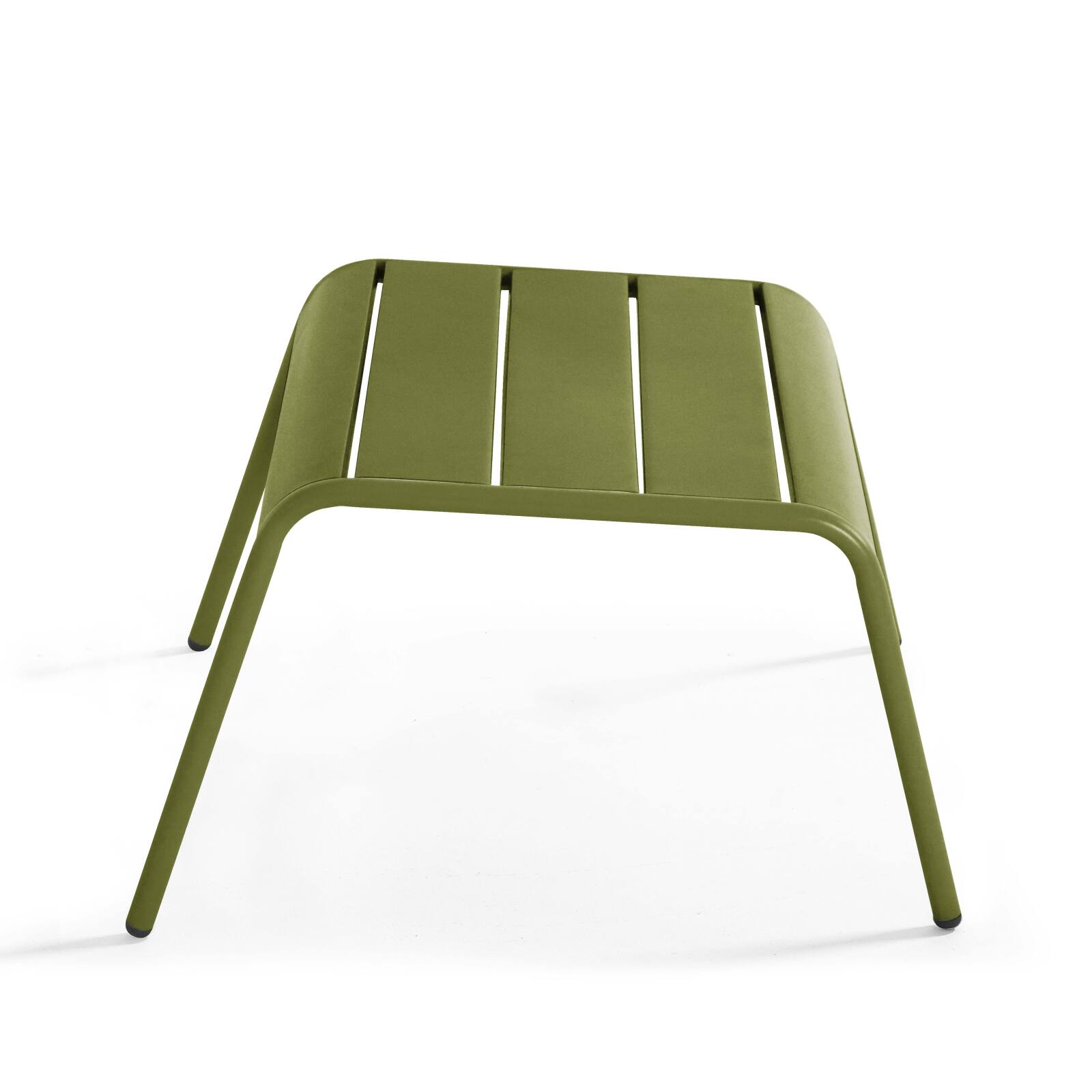 Lot de 2 fauteuils bas et repose-pieds en métal