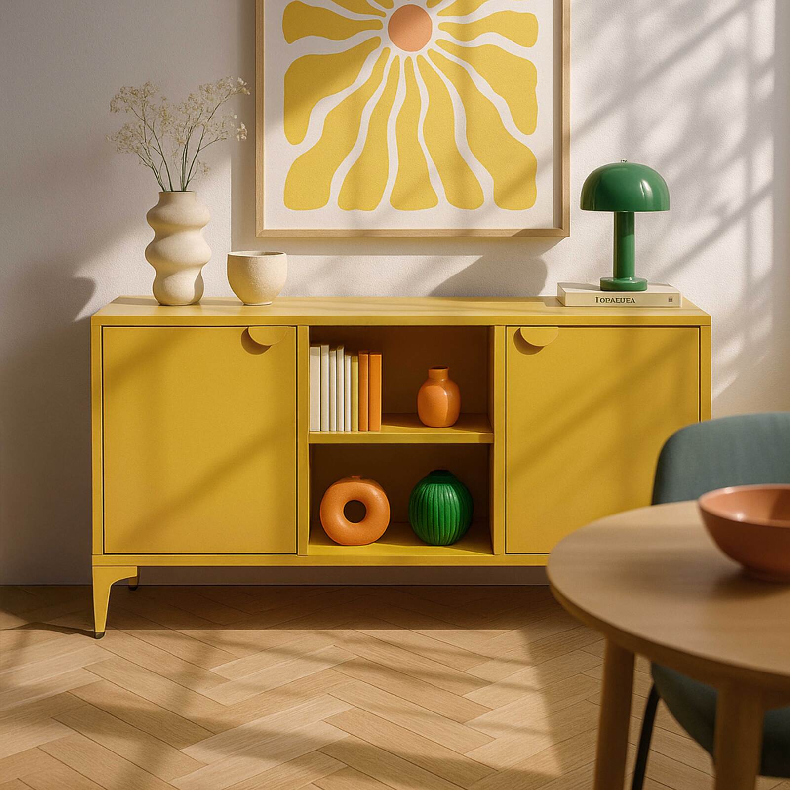 Buffet en métal 2 portes 120 cm 