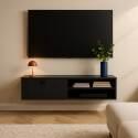 Meuble TV suspendu 120 cm style bohème  