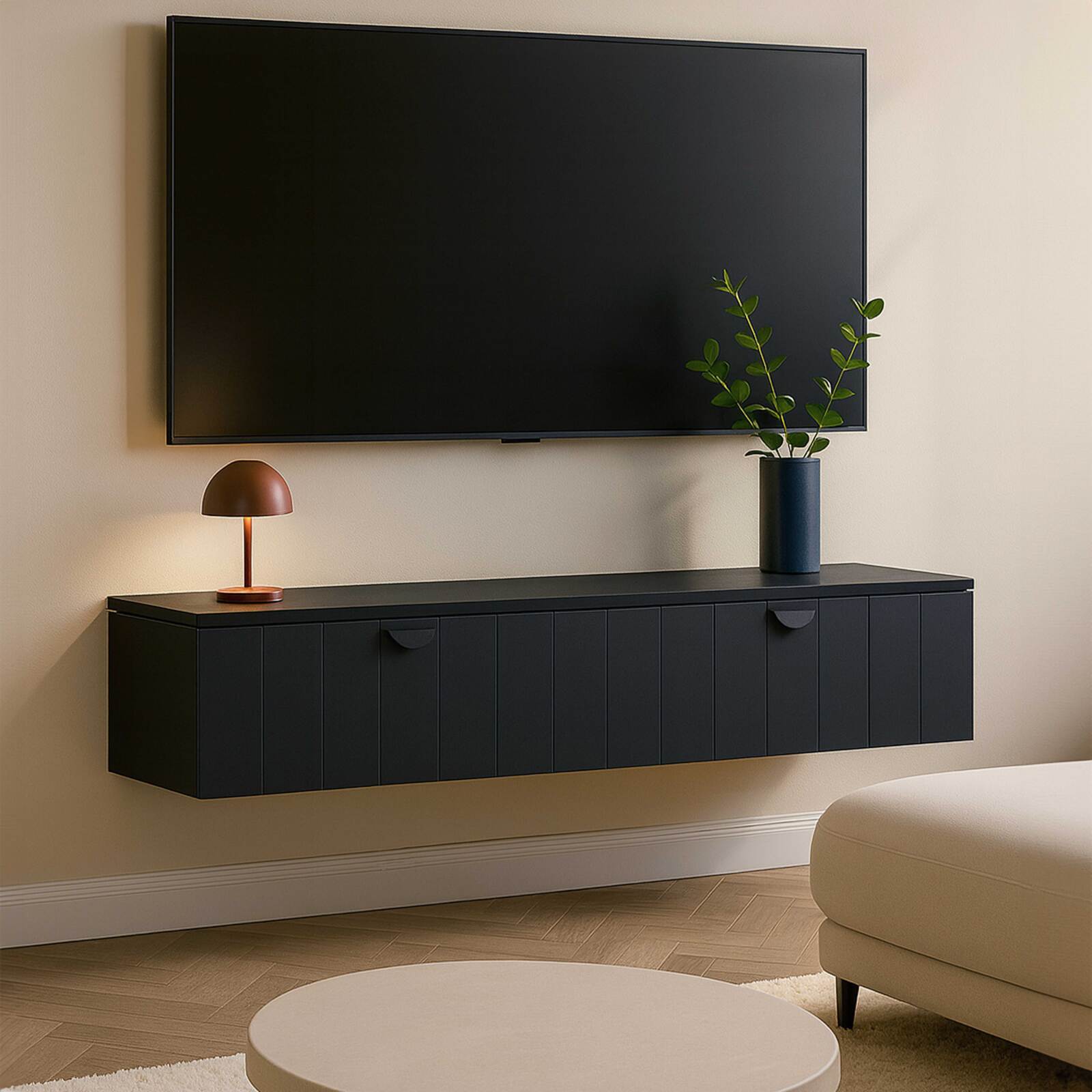 Meuble TV suspendu 160 cm style bohème  