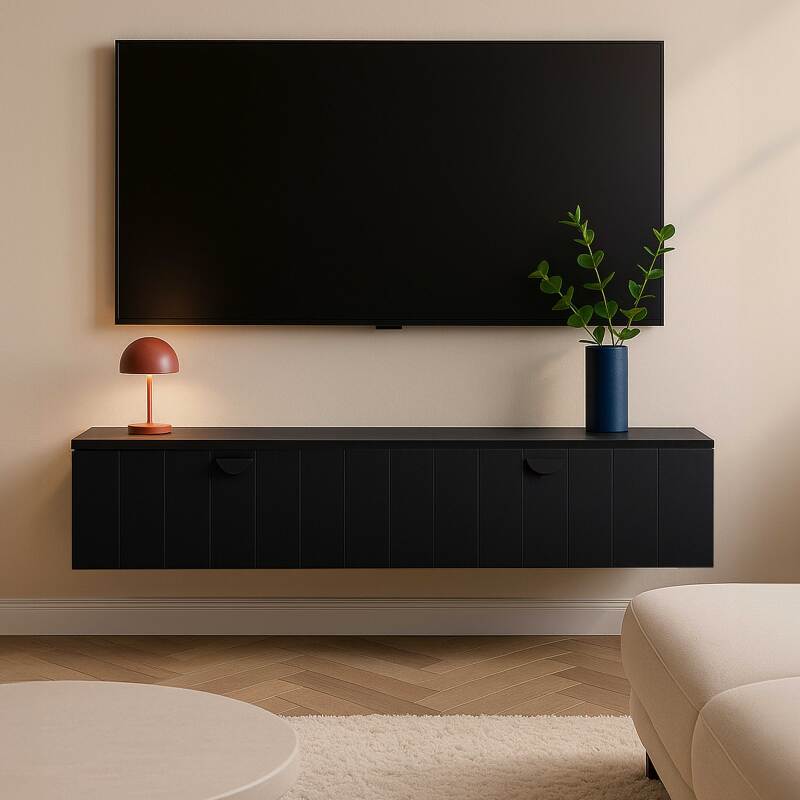 Meuble TV suspendu 160 cm style bohème  