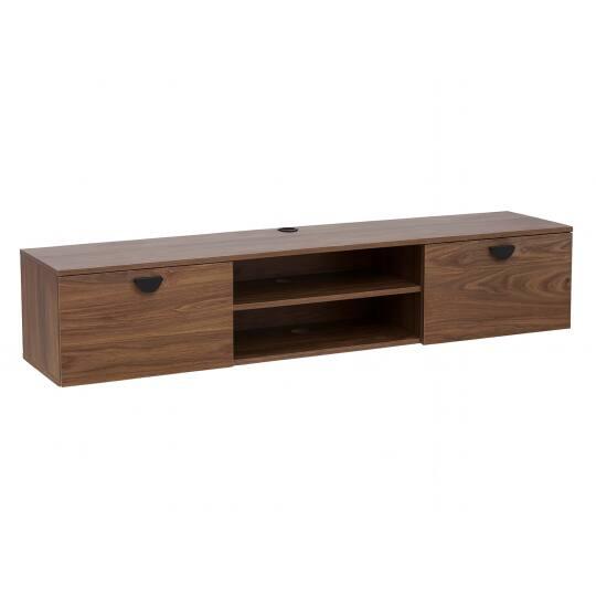 Meuble TV suspendu effet bois 160 cm style industriel | Oviala