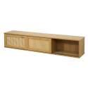 Meuble TV suspendu effet bois clair 160 cm style bohème