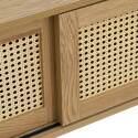 Meuble TV suspendu effet bois clair 160 cm style bohème