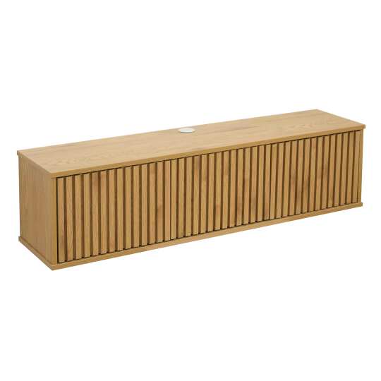 Meuble TV suspendu effet bois clair 120 cm style scandinave