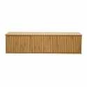 Meuble TV suspendu effet bois clair 120 cm style scandinave