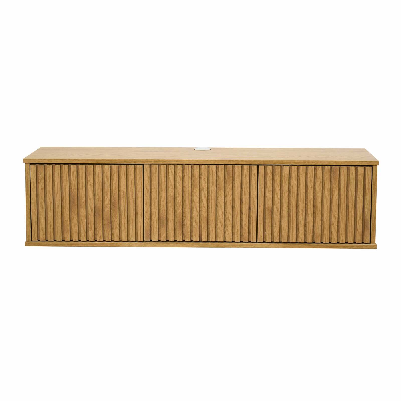 Meuble TV suspendu effet bois clair 120 cm style scandinave