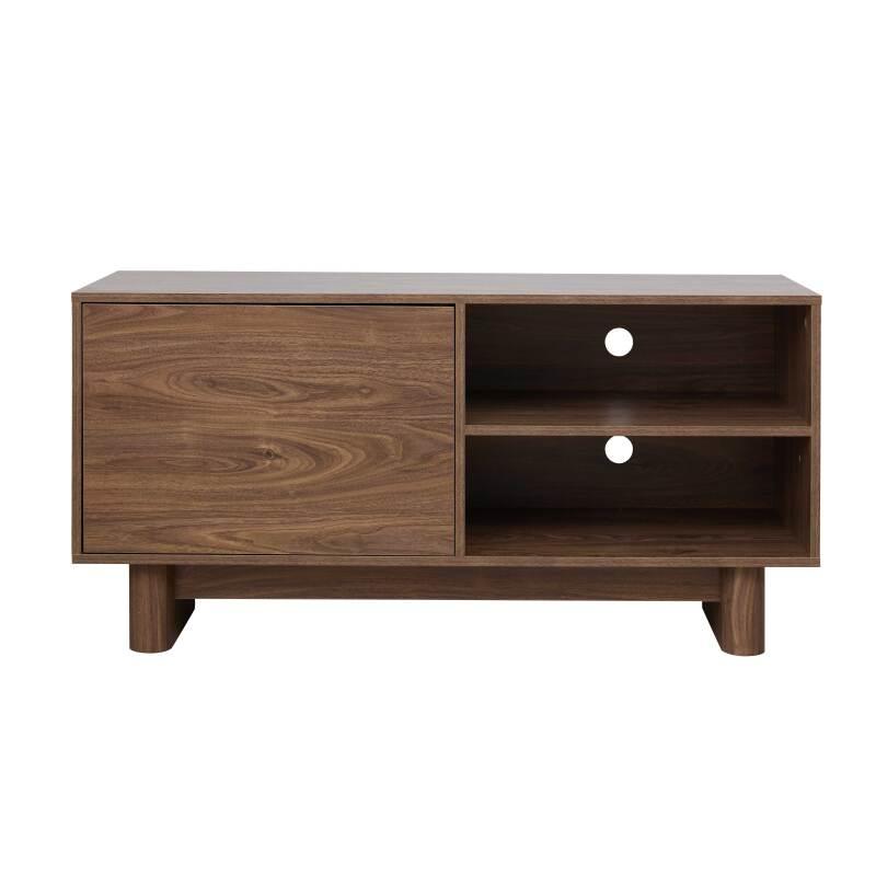 Meuble TV effet bois 120 cm style scandinave (4/7)