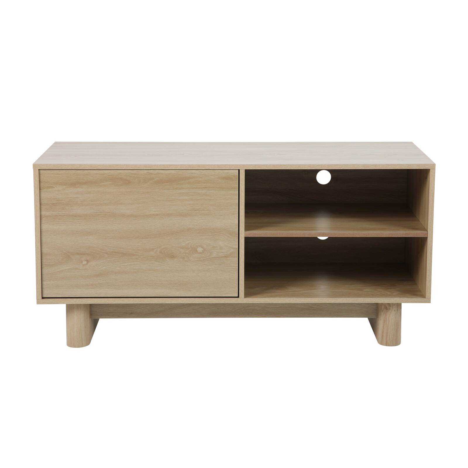 Meuble TV effet bois 120 cm style scandinave