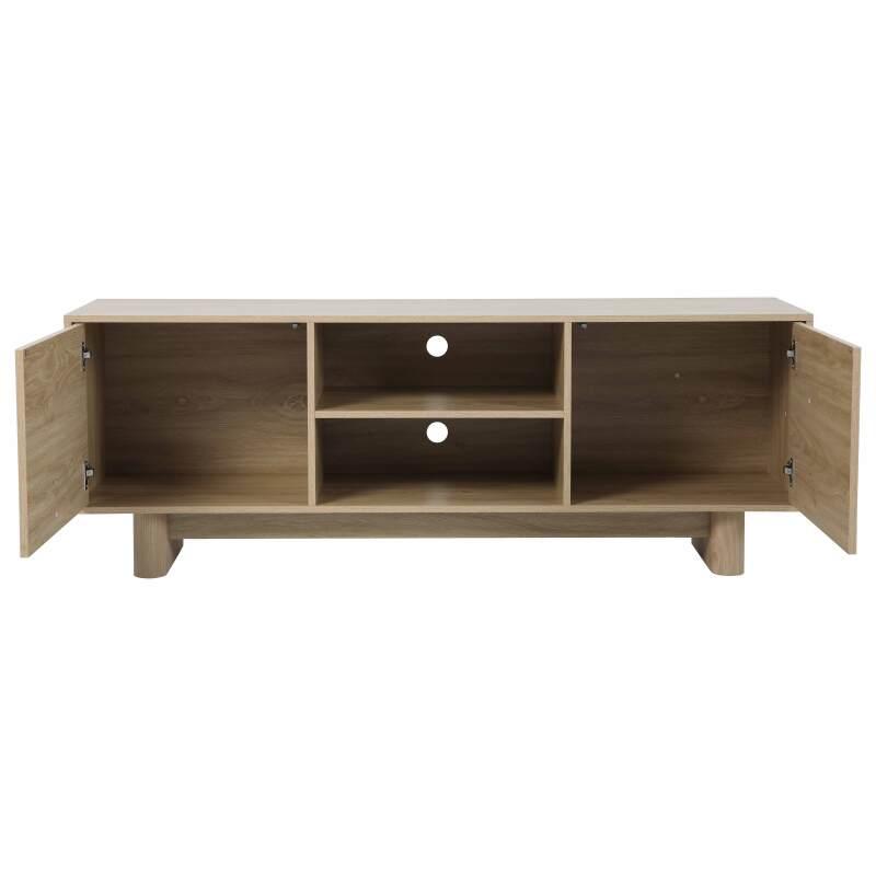 Meuble TV effet bois 160 cm style scandinave