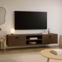 Meuble TV suspendu effet bois 160 cm style industriel 