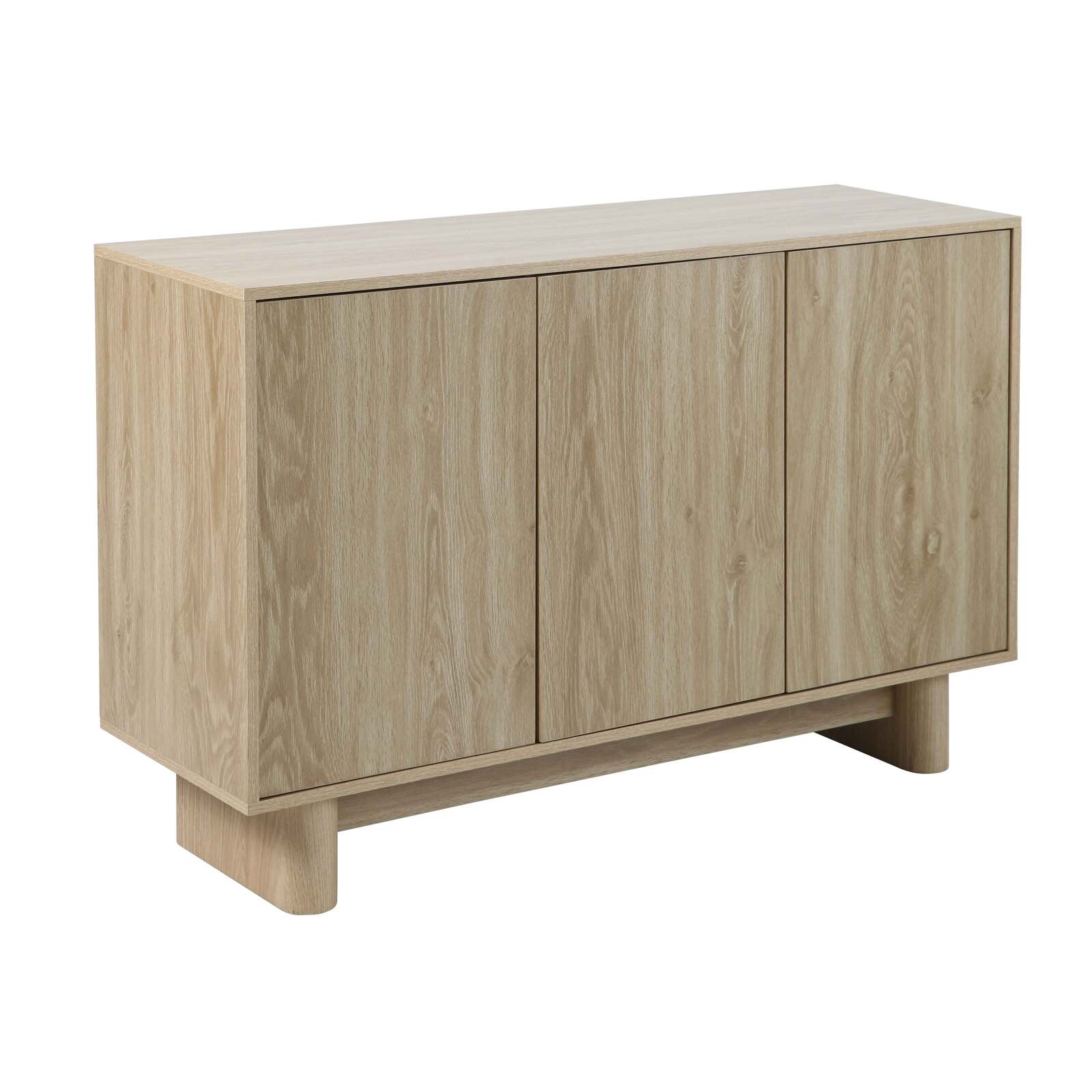 Buffet scandinave effet bois 3 portes 120 cm  