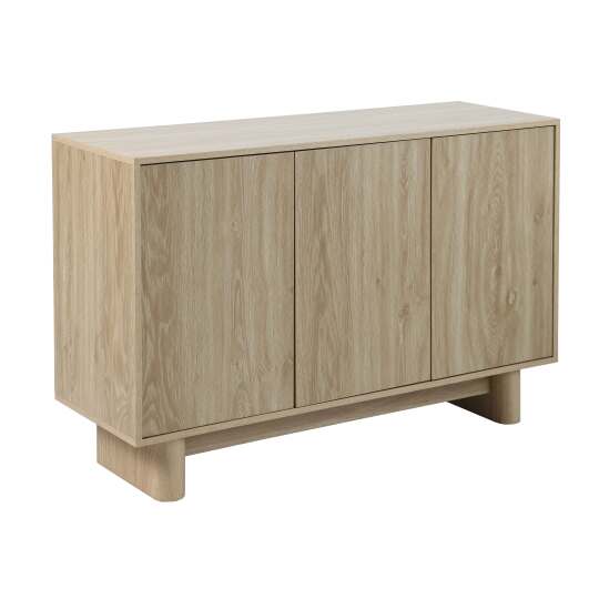Buffet scandinave effet bois 3 portes 120 cm
