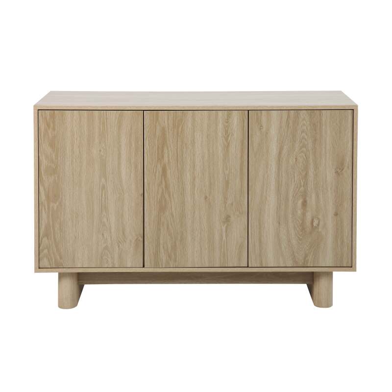 Buffet scandinave effet bois 3 portes 120 cm  