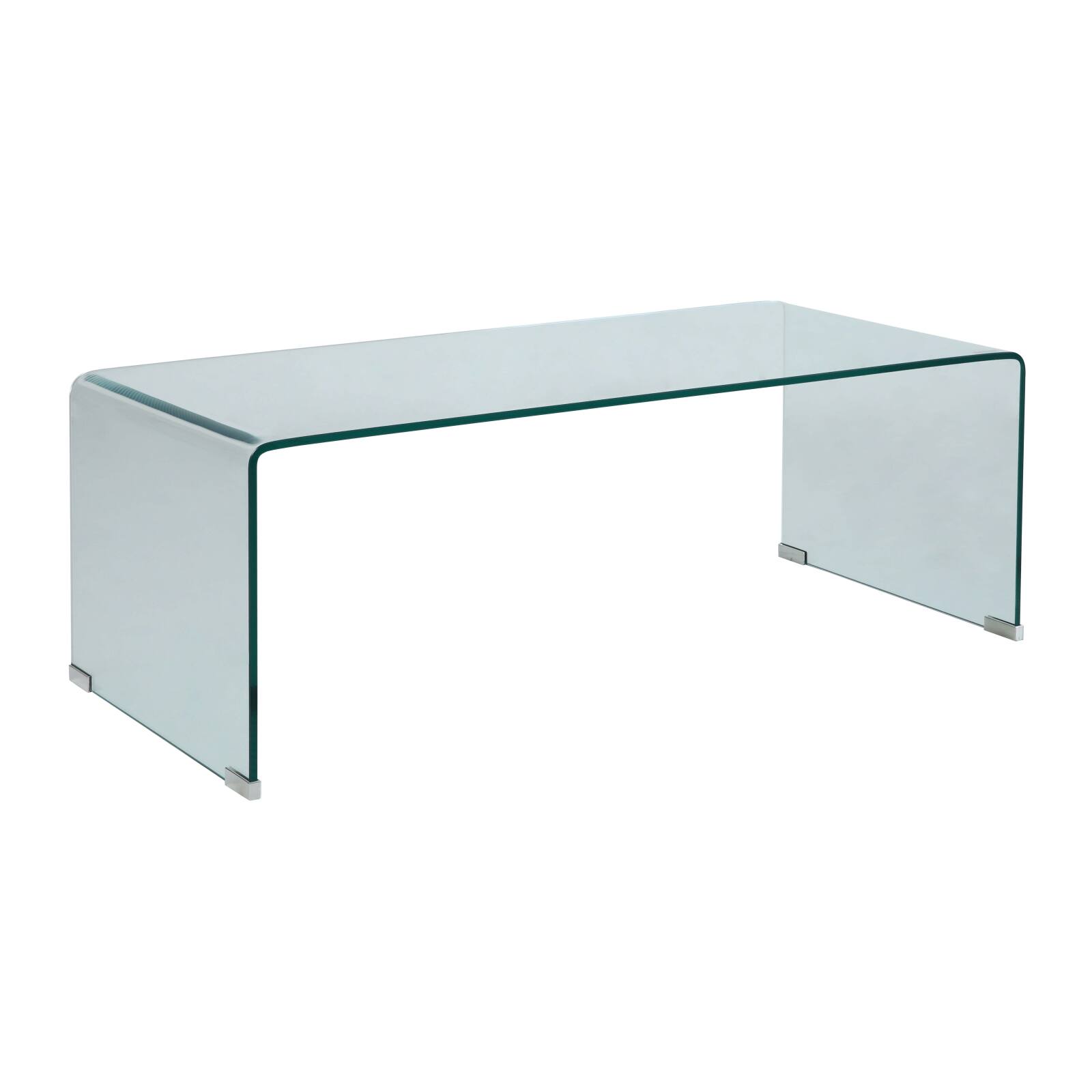 Table basse en verre trempé rectangulaire 110x50 cm 