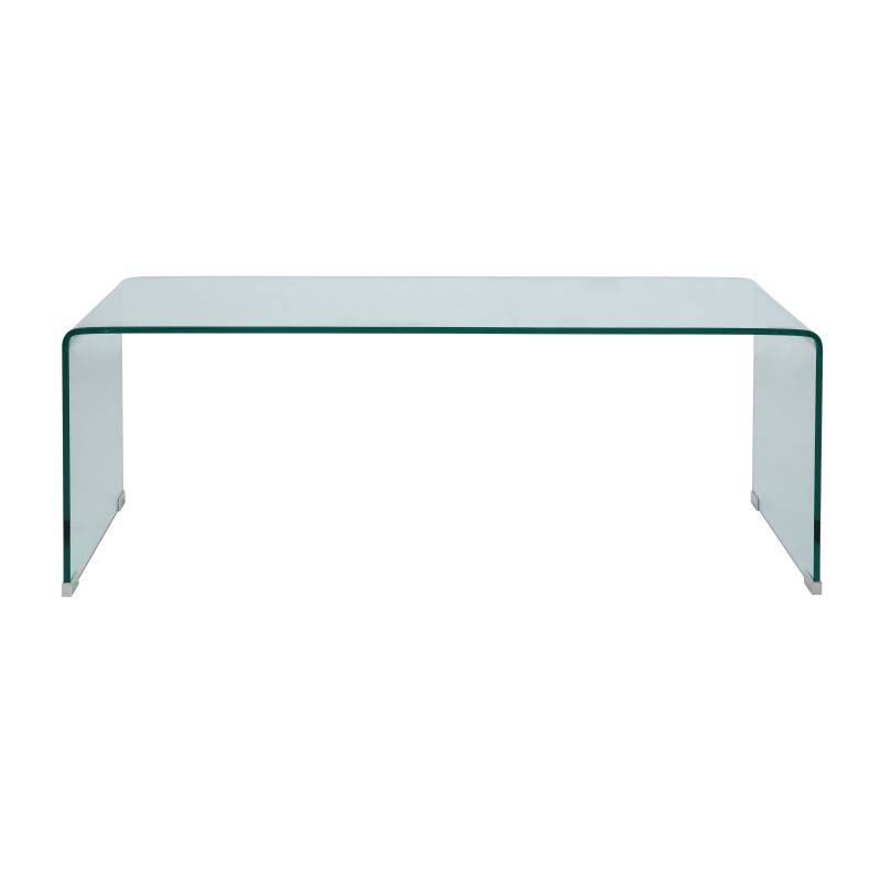 Table basse en verre trempé rectangulaire 110x50 cm 