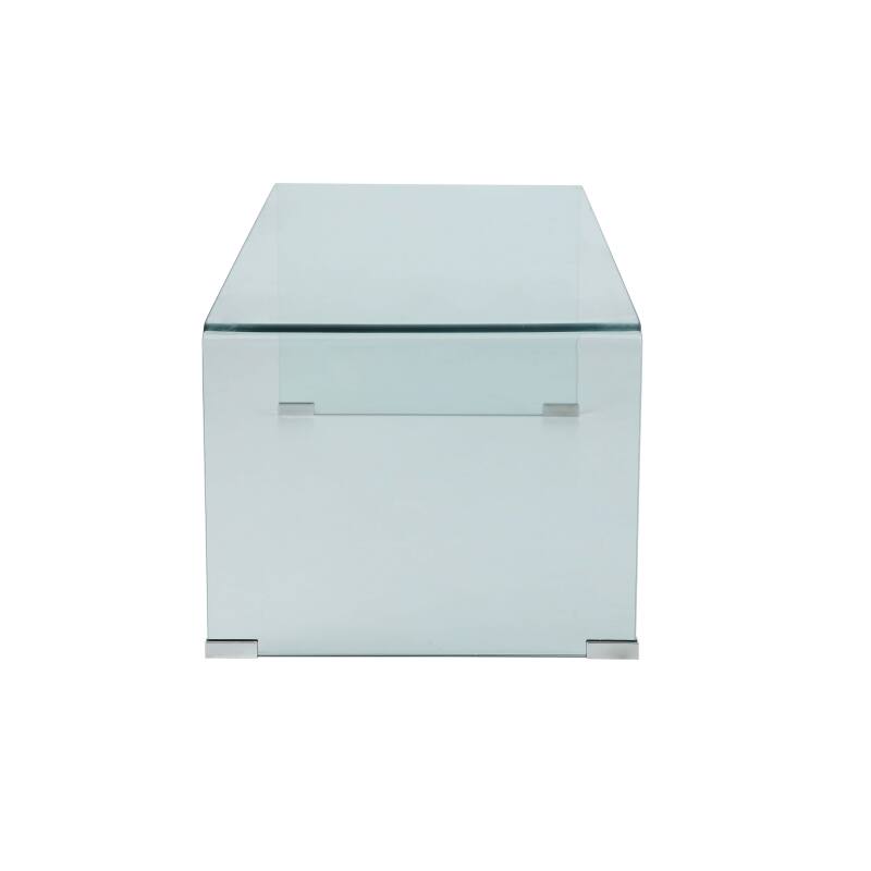 Table basse en verre trempé rectangulaire 110x50 cm 