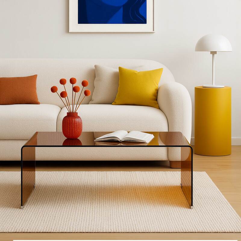 Table basse en verre trempé rectangulaire 110x50 cm  (5/6)