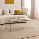 Table basse en verre trempé rectangulaire 110x50 cm 