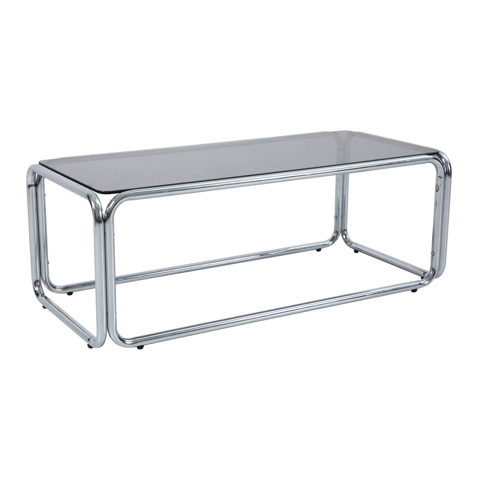 Table basse en verre trempé rectangulaire 110x50 cm 