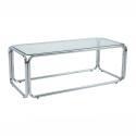 Table basse en verre trempé rectangulaire 110x50 cm 