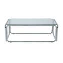 Table basse en verre trempé rectangulaire 110x50 cm 