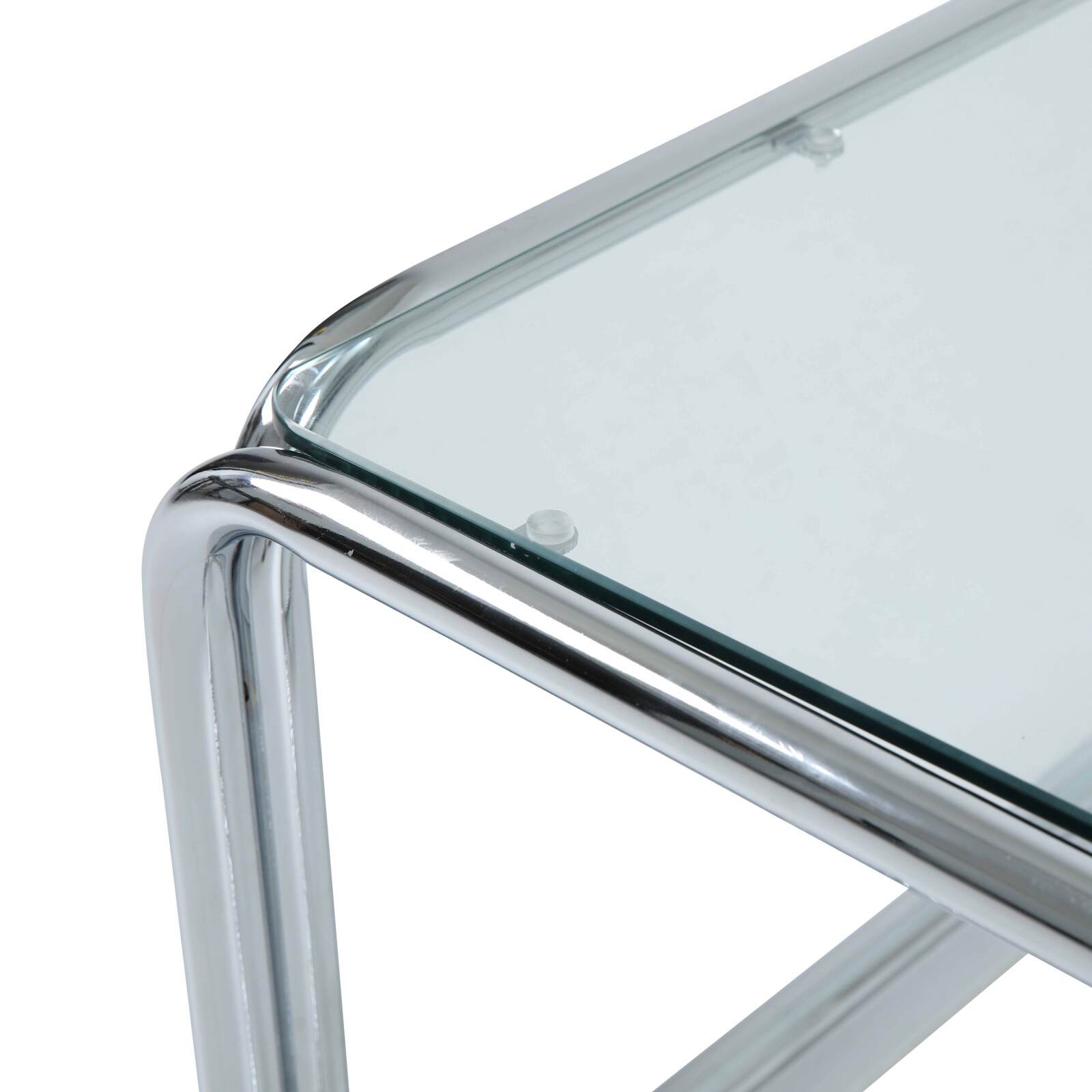 Table basse en verre trempé rectangulaire 110x50 cm 