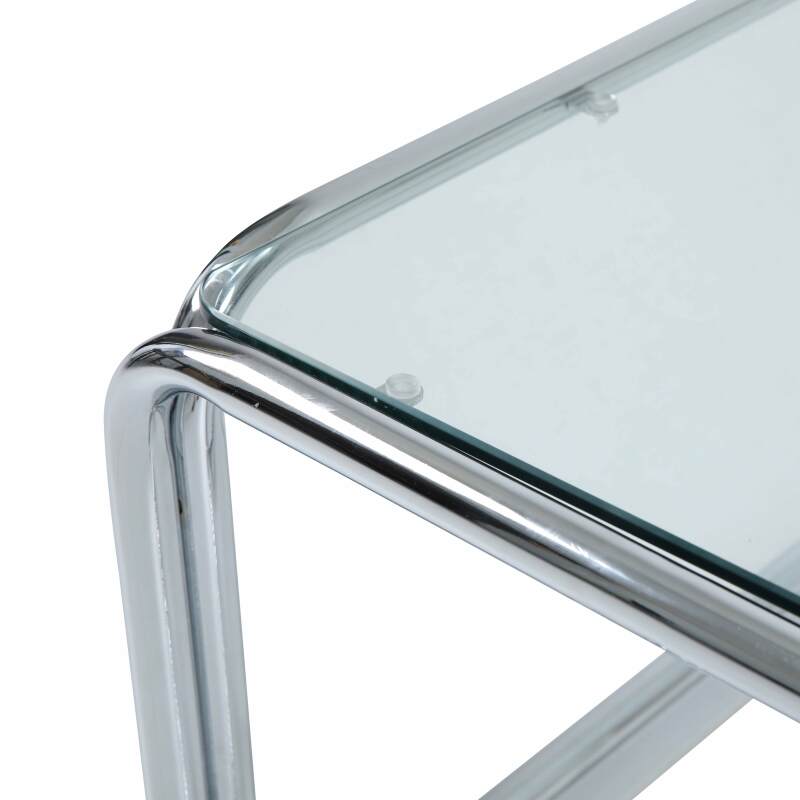 Table basse en verre trempé rectangulaire 110x50 cm 