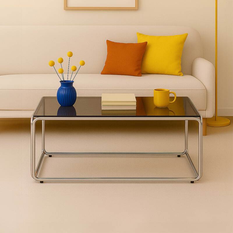 Table basse en verre trempé rectangulaire 110x50 cm  (5/6)