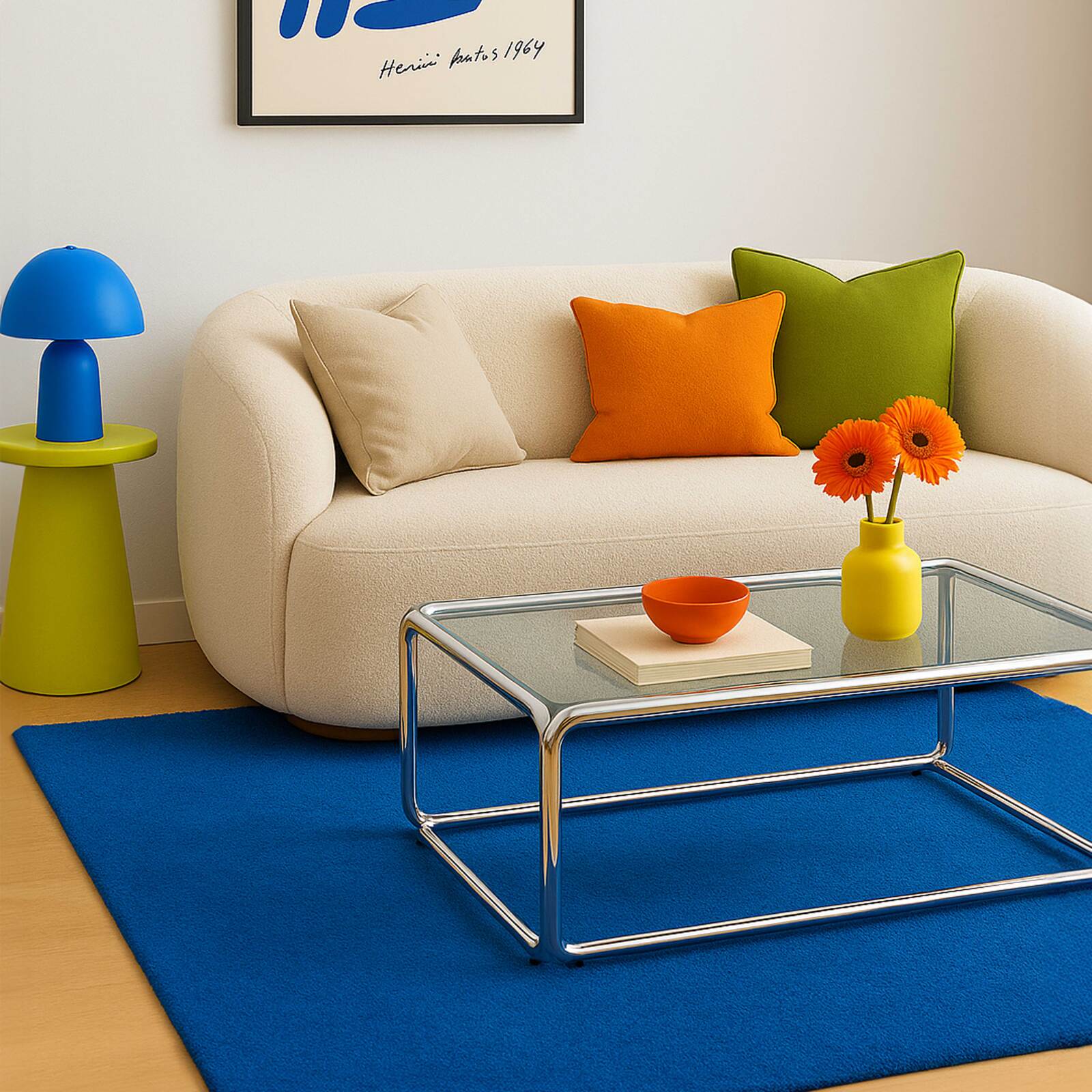 Table basse en verre trempé rectangulaire 110x50 cm 