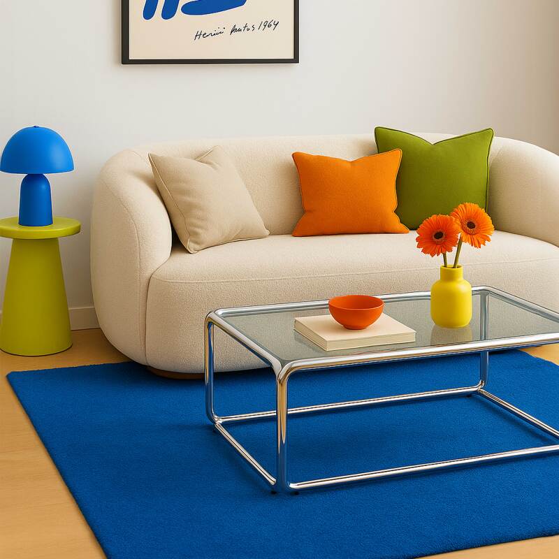 Table basse en verre trempé rectangulaire 110x50 cm 