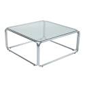 Table basse en verre trempé carrée 90x90 cm