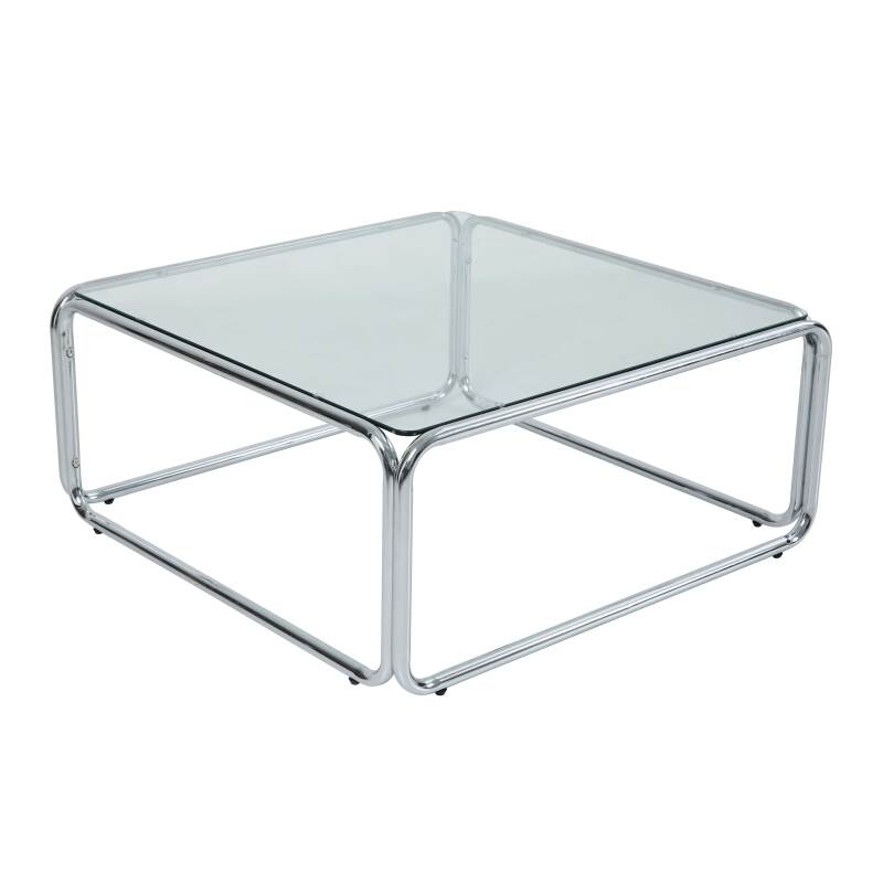 Table basse en verre trempé carrée 90x90 cm 