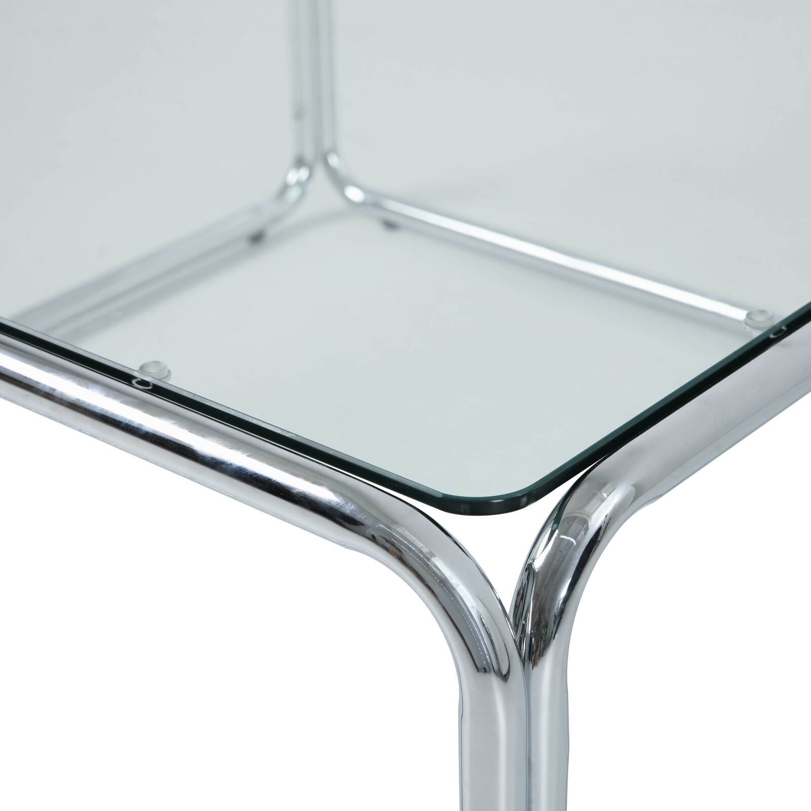Table basse en verre trempé carrée 90x90 cm 