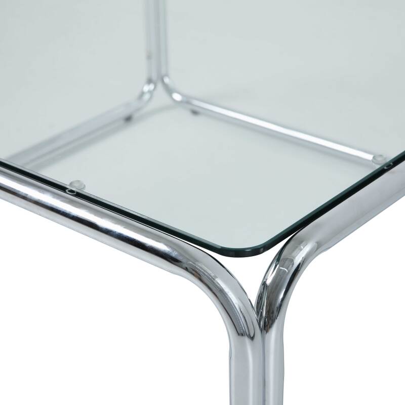 Table basse en verre trempé carrée 90x90 cm 