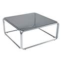 Table basse en verre trempé carrée 90x90 cm 