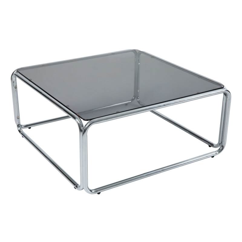 Table basse en verre trempé carrée 90x90 cm 