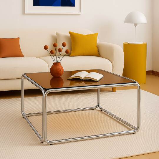 Table basse en verre trempé carrée 90x90 cm | Oviala