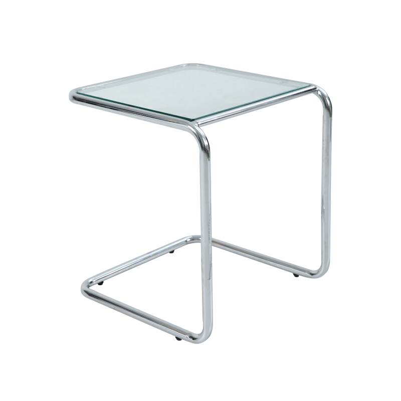 Table d'appoint en verre trempé carrée 50x46 cm 