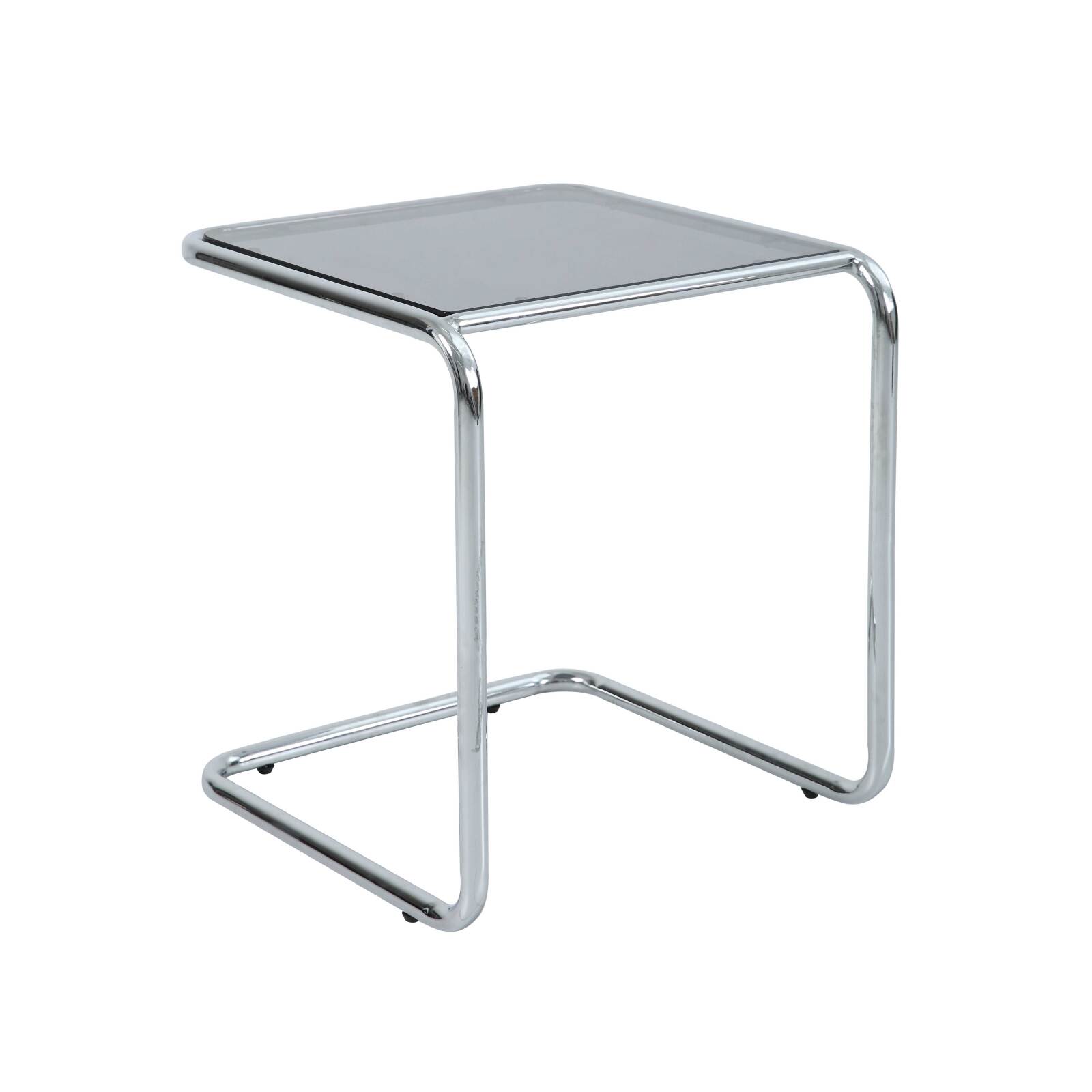 Table d'appoint en verre trempé carrée 50x46 cm 