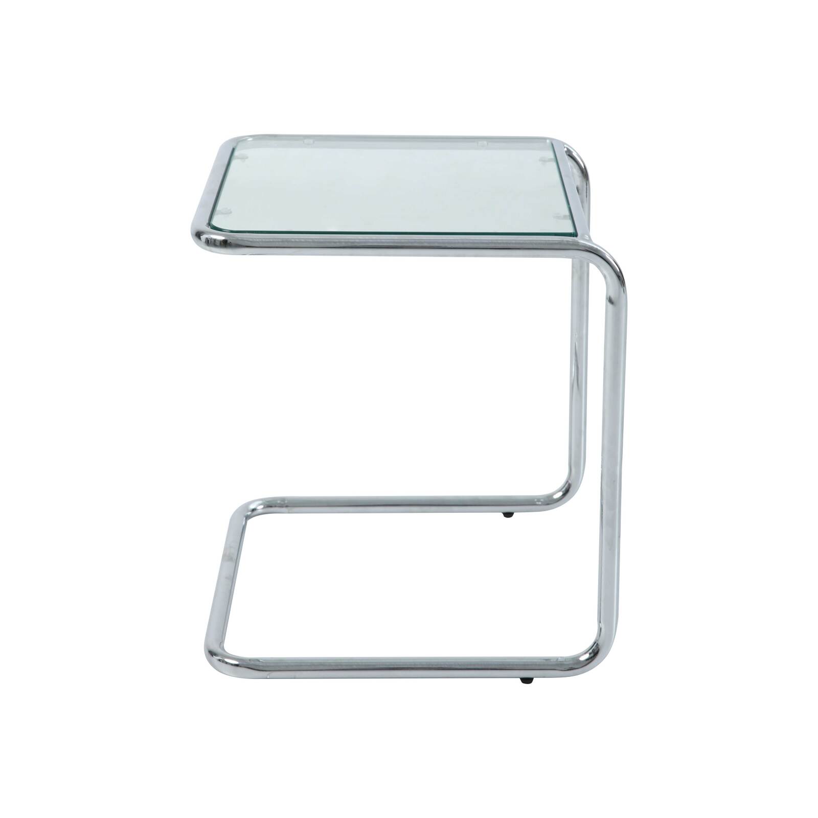 Table d'appoint en verre trempé carrée 50x46 cm 